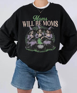 Moms Will Be Moms Comfort Colors T-Shirt or Crewneck Sweatshirt – Witchy Halloween Mom Shirt - Woven Mama