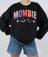 Mombie Comfort Colors T-Shirt or Crewneck Sweatshirt – Cute Colorful Spooky Halloween Mom Shirt - Woven Mama