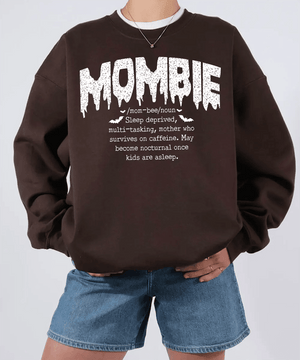 Mombie Comfort Colors® T-Shirt or Crewneck Sweatshirt – Funny Mom Halloween Shirt - Woven Mama