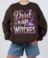 Drink Up Witches Halloween Comfort Colors T-Shirt or Crewneck Sweatshirt – Funny Spooky Season Shirt - Woven Mama