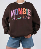 Mombie Comfort Colors T-Shirt or Crewneck Sweatshirt – Cute Colorful Spooky Halloween Mom Shirt - Woven Mama
