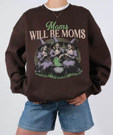 Moms Will Be Moms Comfort Colors T-Shirt or Crewneck Sweatshirt – Witchy Halloween Mom Shirt - Woven Mama