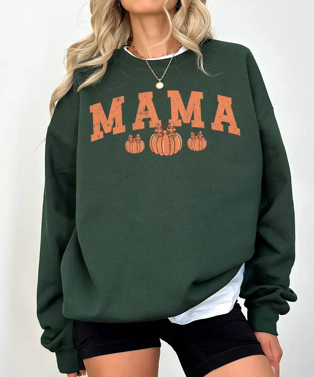 Pumpkin MAMA Halloween Comfort Colors T-Shirt or Crewneck Sweatshirt - Woven Mama