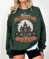 Mama’s Halloweentown Comfort Colors T-Shirt or Crewneck Sweatshirt – Haunted House Pumpkin Halloween Mom Shirt - Woven Mama