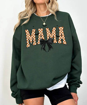 Spooky Bow MAMA Halloween Comfort Colors T-Shirt or Crewneck Sweatshirt - Woven Mama