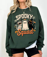 Spooky Squad Halloween Comfort Colors T-Shirt or Crewneck Sweatshirt – Cute Cats Mom Halloween Shirt - Woven Mama