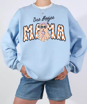One Boojee Mama Comfort Colors T-Shirt or Sweatshirt – Cute Halloween Ghost Mom Shirt - Woven Mama