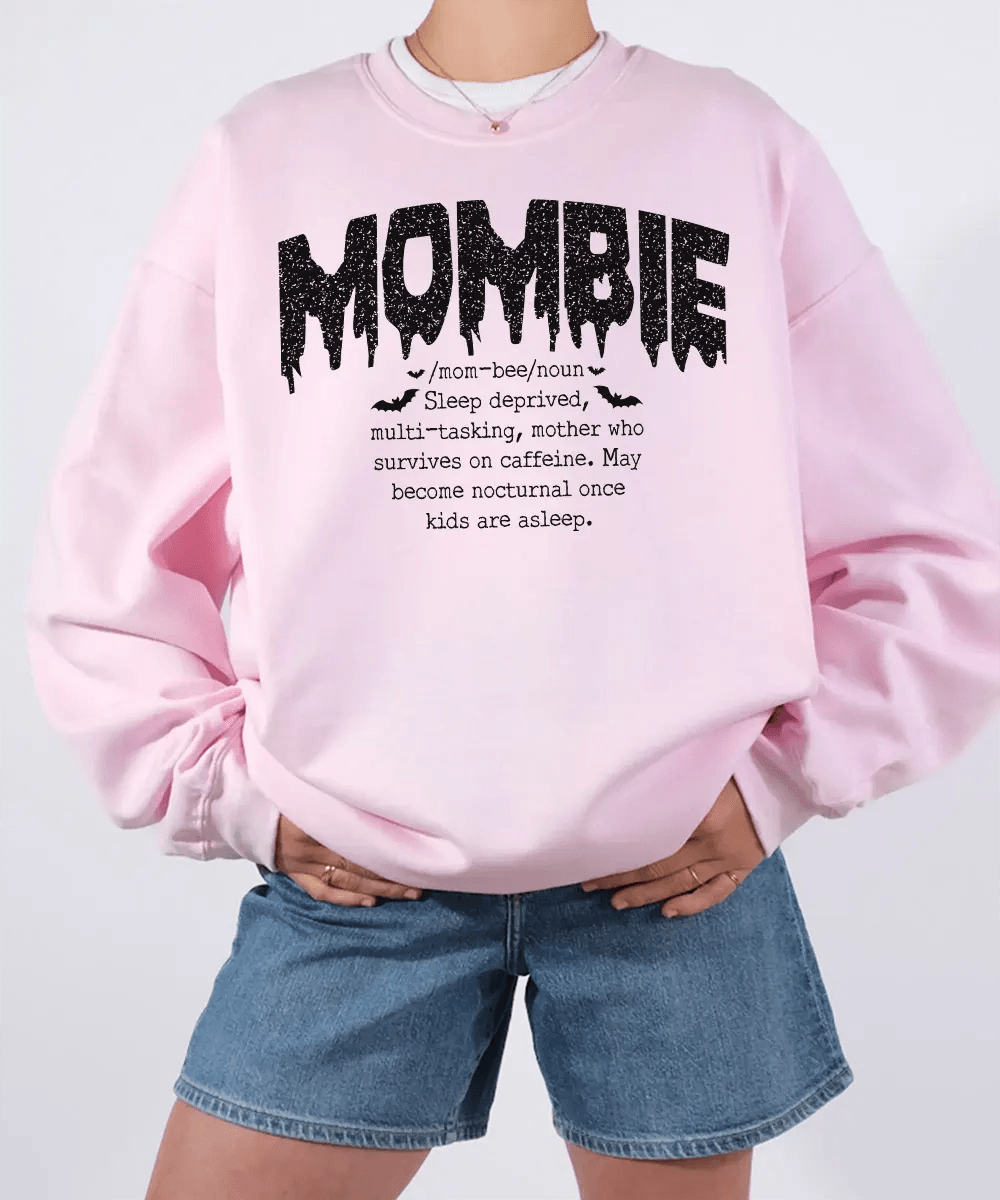 Mombie Comfort Colors® T-Shirt or Crewneck Sweatshirt – Funny Mom Halloween Shirt - Woven Mama