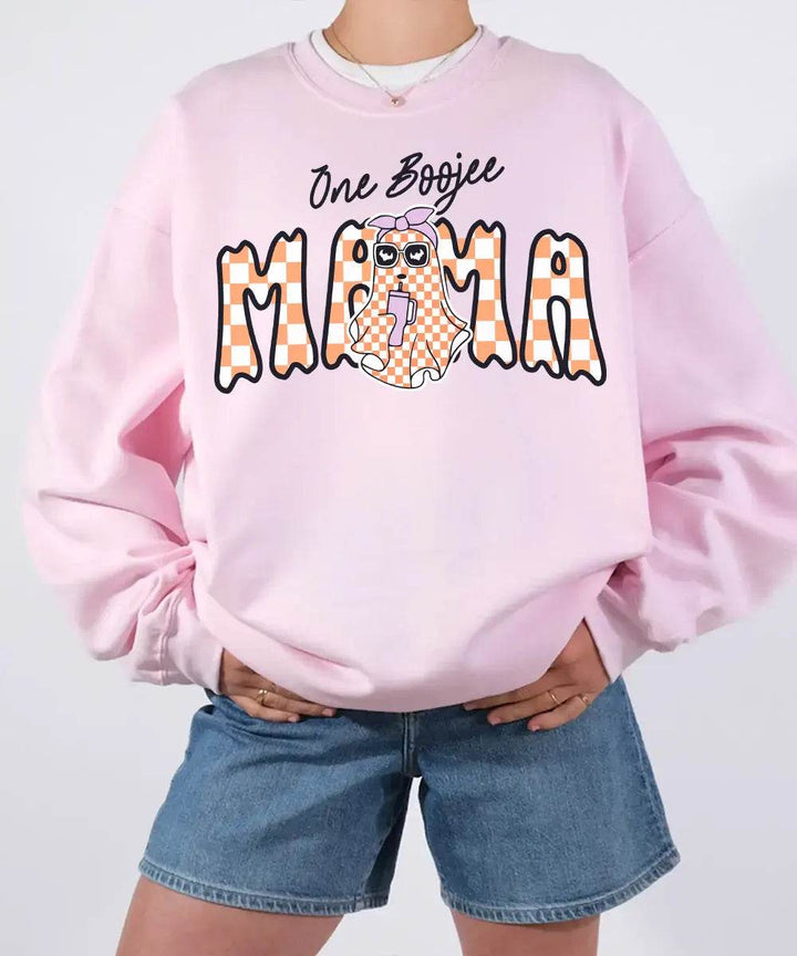 One Boojee Mama Comfort Colors T-Shirt or Sweatshirt – Cute Halloween Ghost Mom Shirt - Woven Mama