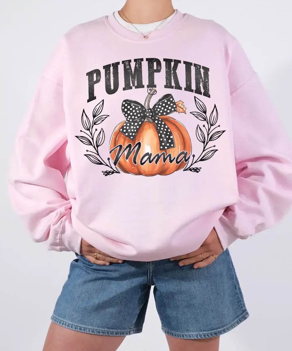 Pumpkin Mama Comfort Colors T-Shirt & Crewneck Sweatshirt – Fall Mom Graphic Tee - Woven Mama