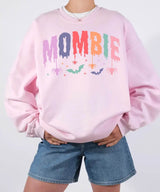 Mombie Comfort Colors T-Shirt or Crewneck Sweatshirt – Cute Colorful Spooky Halloween Mom Shirt - Woven Mama