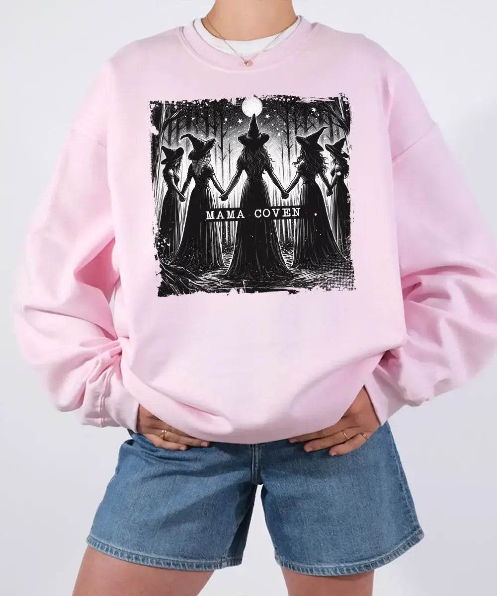 Mama Coven Halloween Comfort Colors T-Shirt or Crewneck Sweatshirt – Witchy Mom Shirt - Woven Mama
