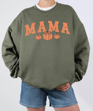 Pumpkin MAMA Halloween Comfort Colors T-Shirt or Crewneck Sweatshirt - Woven Mama