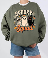 Spooky Squad Halloween Comfort Colors T-Shirt or Crewneck Sweatshirt – Cute Cats Mom Halloween Shirt - Woven Mama