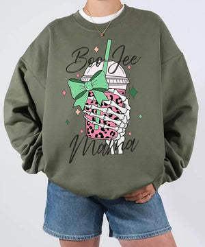 Boo Jee Mama Comfort Colors T-Shirt or Crewneck Sweatshirt – Cute Spooky Mom Halloween Shirt - Woven Mama