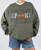 Spooky Mama Comfort Colors T-Shirt or Crewneck Sweatshirt – Colorful Halloween Pumpkin Mom Shirt - Woven Mama
