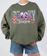 Spooky Season Comfort Colors T-Shirt or Crewneck Sweatshirt – Cute Drippy Pastel Halloween Shirt - Woven Mama