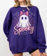 Spooky Ghost Mama Comfort Colors T-Shirt or Sweatshirt – Cute Halloween Pink Bow Ghost Shirt - Woven Mama