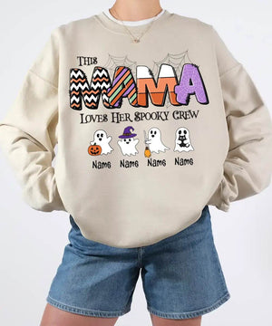 Custom Halloween Mama Comfort Colors T-Shirt or Crewneck Sweatshirt – This Mama Loves Her Spooky Crew - Woven Mama