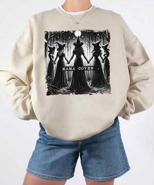 Mama Coven Halloween Comfort Colors T-Shirt or Crewneck Sweatshirt – Witchy Mom Shirt - Woven Mama