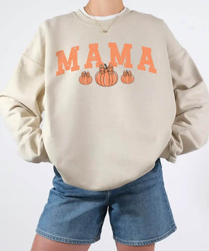 Pumpkin MAMA Halloween Comfort Colors T-Shirt or Crewneck Sweatshirt - Woven Mama