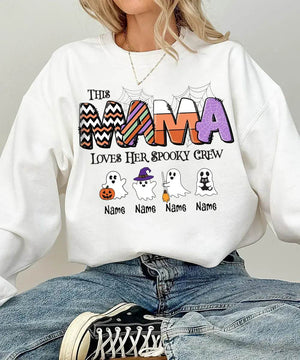 Custom Halloween Mama Comfort Colors T-Shirt or Crewneck Sweatshirt – This Mama Loves Her Spooky Crew - Woven Mama