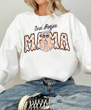 One Boojee Mama Comfort Colors T-Shirt or Sweatshirt – Cute Halloween Ghost Mom Shirt - Woven Mama