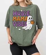 Hubie Mama Vibes Halloween Shirt – Comfort Colors® T-Shirt & Gildan Crewneck Sweatshirt for Moms - Woven Mama