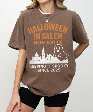 Halloween in Salem Mama Edition Comfort Colors® T-Shirt or Crewneck Sweatshirt - Woven Mama