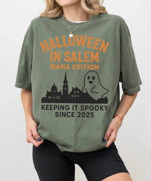 Halloween in Salem Mama Edition Comfort Colors® T-Shirt or Crewneck Sweatshirt - Woven Mama