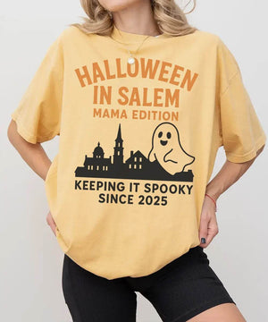 Halloween in Salem Mama Edition Comfort Colors® T-Shirt or Crewneck Sweatshirt - Woven Mama