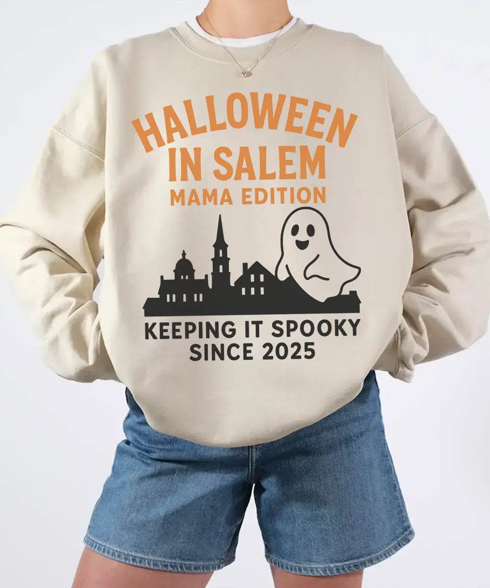 Halloween in Salem Mama Edition Comfort Colors® T-Shirt or Crewneck Sweatshirt - Woven Mama
