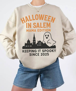 Halloween in Salem Mama Edition Comfort Colors® T-Shirt or Crewneck Sweatshirt - Woven Mama