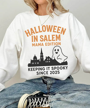 Halloween in Salem Mama Edition Comfort Colors® T-Shirt or Crewneck Sweatshirt - Woven Mama