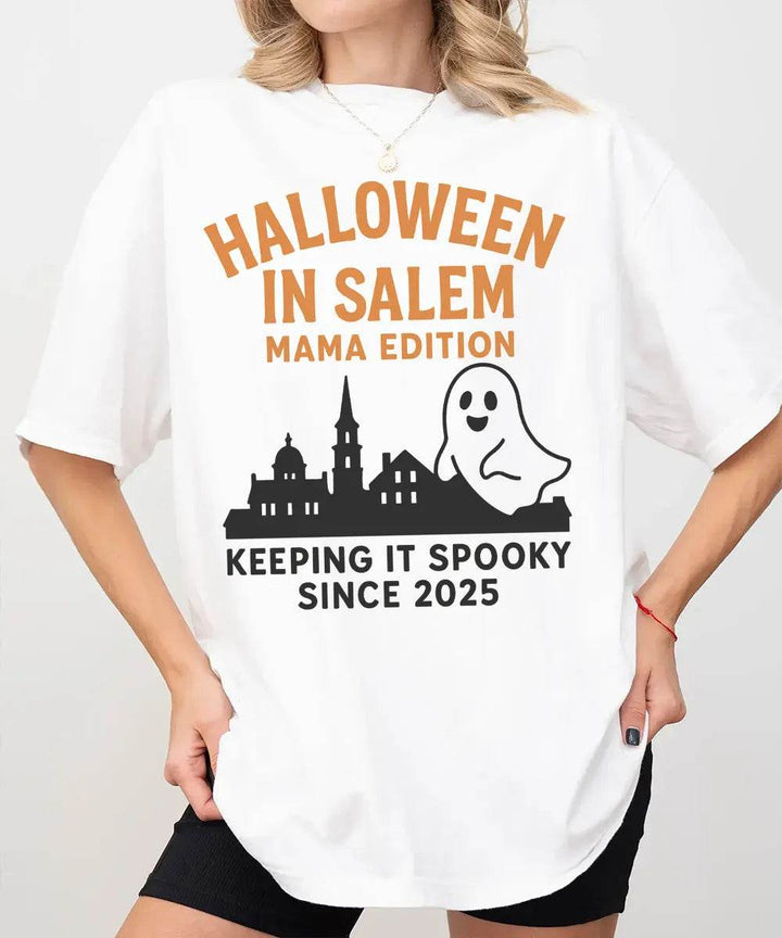 Halloween in Salem Mama Edition Comfort Colors® T-Shirt or Crewneck Sweatshirt - Woven Mama