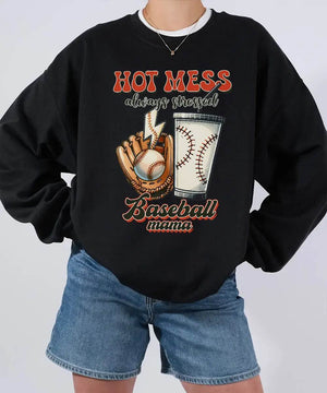 Hot Mess Stressed Baseball Mama Shirt – Funny Baseball Mom Tee or Sweatshirt - Woven Mama