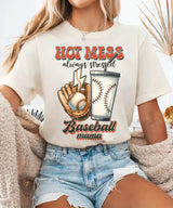 Hot Mess Stressed Baseball Mama Shirt – Funny Baseball Mom Tee or Sweatshirt - Woven Mama