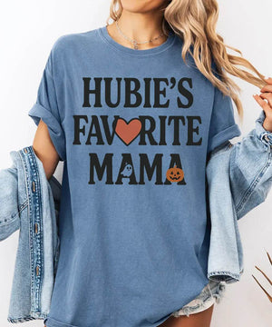 Hubie’s Favorite Mama Halloween Comfort Colors® T-Shirt or Crewneck Sweatshirt - Woven Mama