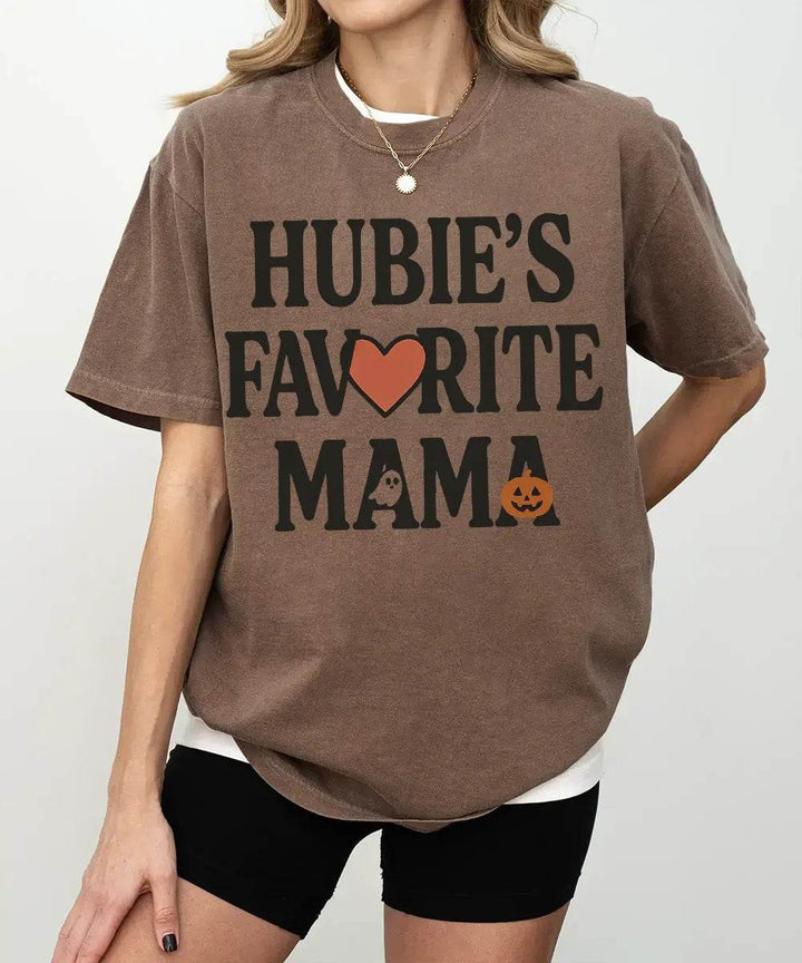 Hubie’s Favorite Mama Halloween Comfort Colors® T-Shirt or Crewneck Sweatshirt - Woven Mama