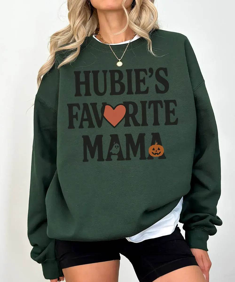 Hubie’s Favorite Mama Halloween Comfort Colors® T-Shirt or Crewneck Sweatshirt - Woven Mama