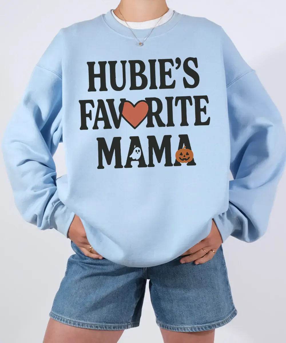 Hubie’s Favorite Mama Halloween Comfort Colors® T-Shirt or Crewneck Sweatshirt - Woven Mama