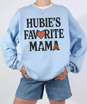 Hubie’s Favorite Mama Halloween Comfort Colors® T-Shirt or Crewneck Sweatshirt - Woven Mama