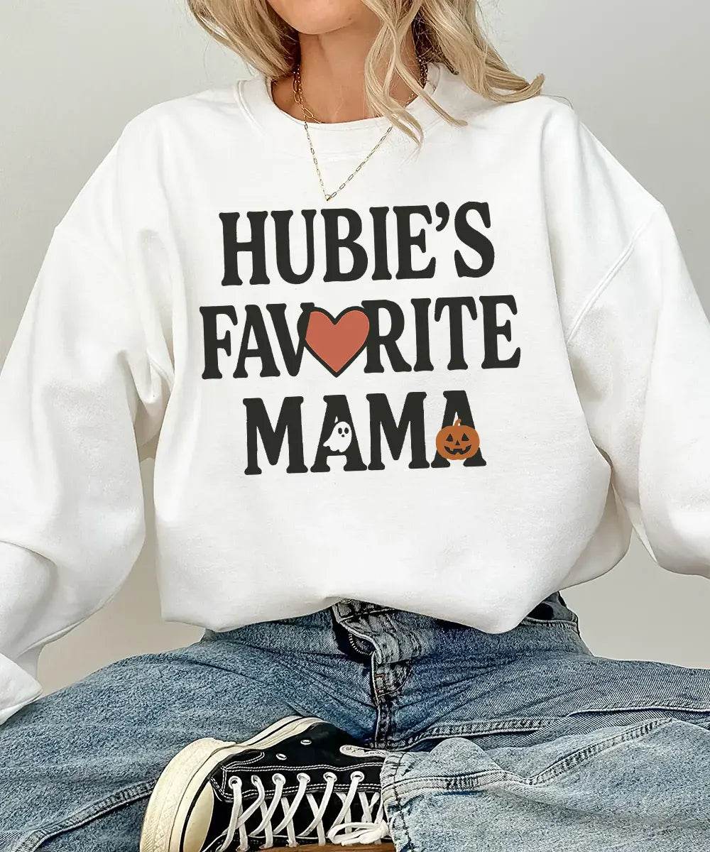 Hubie’s Favorite Mama Halloween Comfort Colors® T-Shirt or Crewneck Sweatshirt - Woven Mama