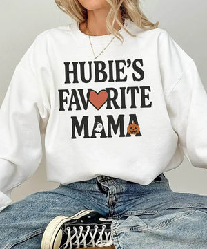 Hubie’s Favorite Mama Halloween Comfort Colors® T-Shirt or Crewneck Sweatshirt - Woven Mama