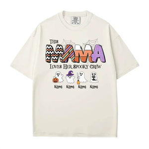 Custom Halloween Mama Comfort Colors T-Shirt or Crewneck Sweatshirt – This Mama Loves Her Spooky Crew - Woven Mama