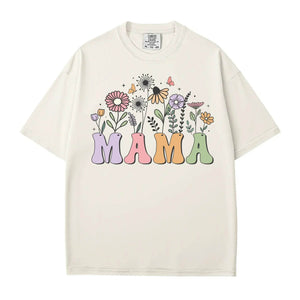 Colorful MAMA Comfort Colors T-Shirt – Floral Mom Shirt - Woven Mama
