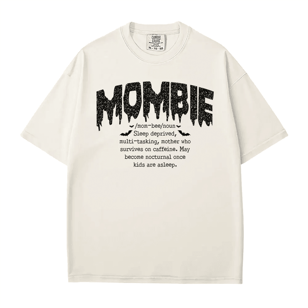 Mombie Comfort Colors® T-Shirt or Crewneck Sweatshirt – Funny Mom Halloween Shirt - Woven Mama