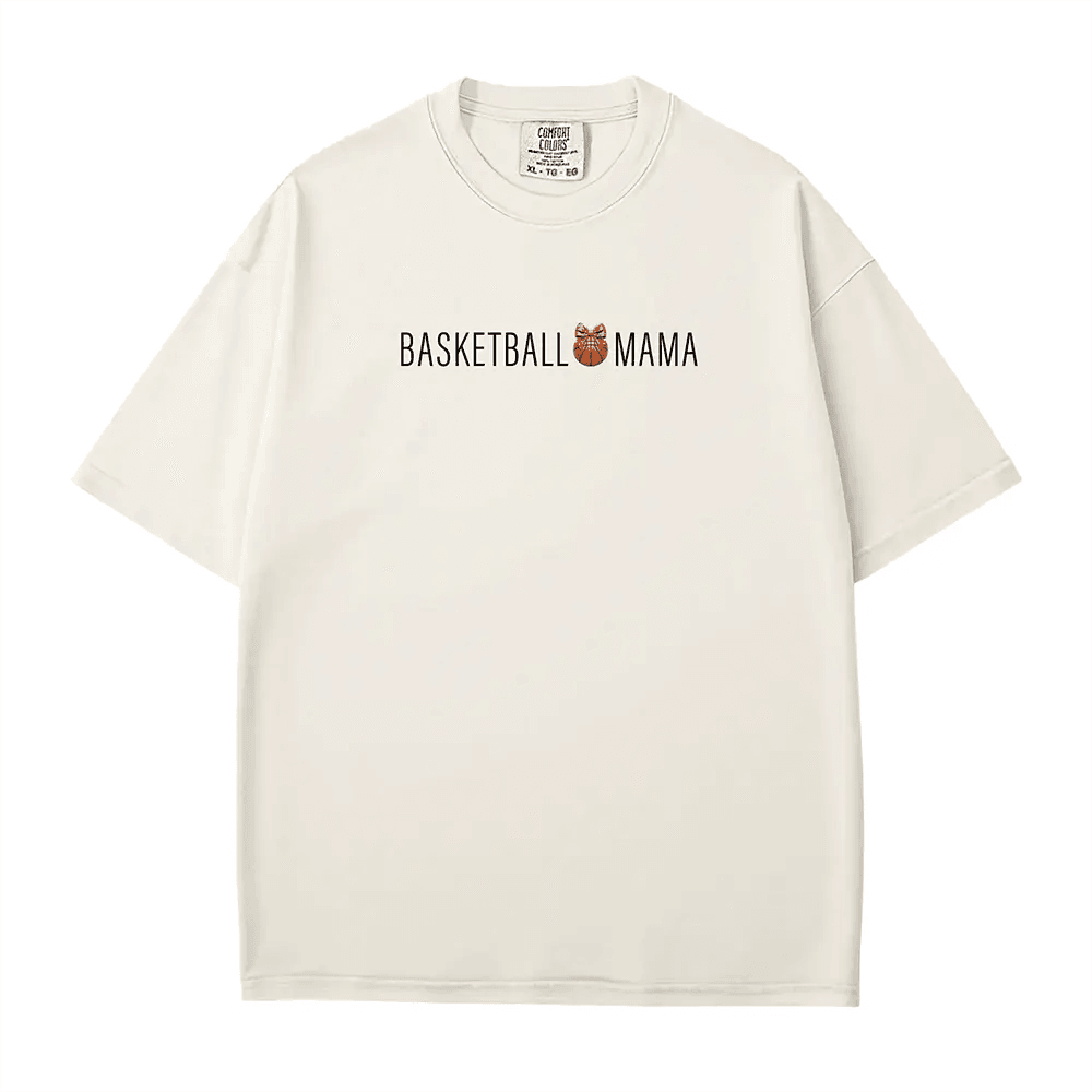 Basketball Mama T-Shirt – Minimalist Sports Mom Tee - Woven Mama