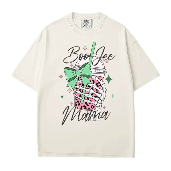 Boo Jee Mama Comfort Colors T-Shirt or Crewneck Sweatshirt – Cute Spooky Mom Halloween Shirt - Woven Mama
