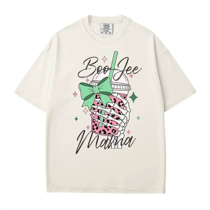 Boo Jee Mama Comfort Colors T-Shirt or Crewneck Sweatshirt – Cute Spooky Mom Halloween Shirt - Woven Mama